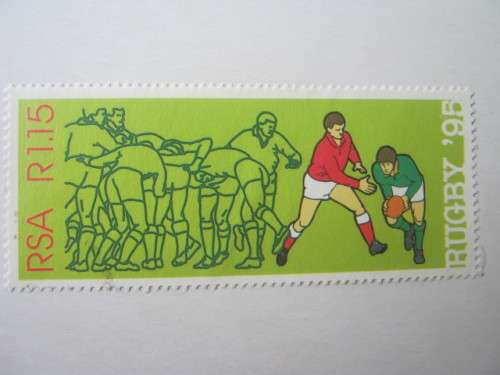 RSA - 1995 RUGBY WORLD CUP TOURNAMENT - SINGLE - USED POSTALLY