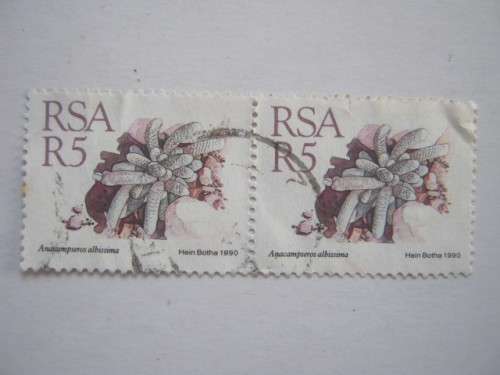 RSA - 1990 ADDT VALUE TO 5th DEFIN ISSUE - R5 - PAIR - USED POSTALLY