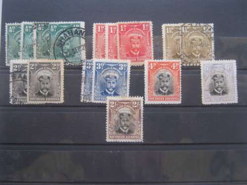 SOUTHERN RHODESIA - 1924-29 DEFIN ISSUE KGV- SELECTION OF USED SINGLES - POSTALLY/FISCALLY USED