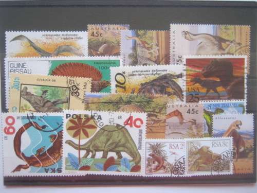 THEMATICS - DINOSAURS - SELECTION OF 16 STAMPS - BID PER STAMP