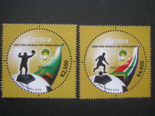ZAMBIA - 2010 FIFA SAPOA JOINT ISSUE - SELECTION OF 2 SINGLES - MNH
