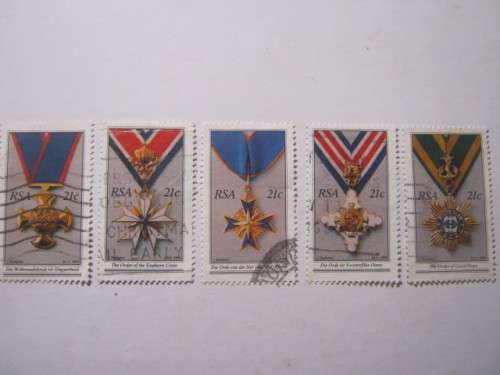 RSA - 1990 NATIONAL ORDERS - FULL SET OF SINGLES - POSTALLY USED