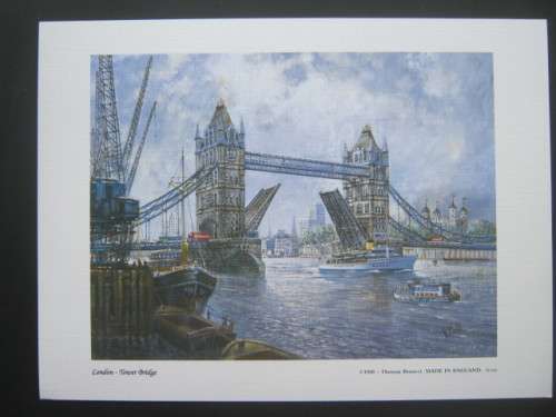 4 x ART PRINTS OF HW MOSS`s RENDITION OF FAMOUS LONDON LANDMARKS - COPYRIGHT 1988 THOMAS BENACCI