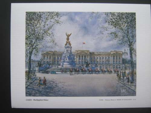 4 x ART PRINTS OF HW MOSS`s RENDITION OF FAMOUS LONDON LANDMARKS - COPYRIGHT 1988 THOMAS BENACCI