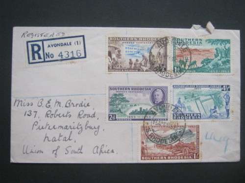 SOUTHERN RHODESIA - 1953 BIRTH CENTENARY OF CECIL RHODES - SET ON PRIVATE COVER WITH FD CANCELLATION