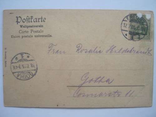 ANTIQUE POSTCARD - 1905 REGIERUNGSGEBAUDE - USED WITH CLEAR CANCELLATION