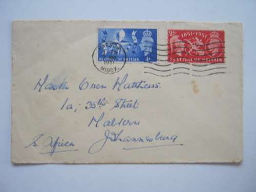 GB KGVI - 1951 FESTIVAL OF BRITAIN - SET ON PRIVATE COVER WITH FD CANCELLATION