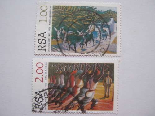 RSA - 1996 GERARD SOKOTO (ARTIST) - FULL SET OF SINGLES - USED POSTALLY