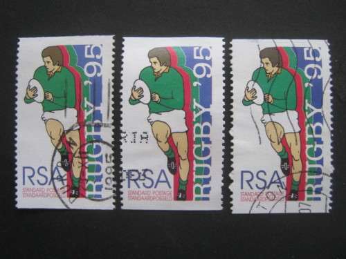 RSA - 1995 RUGBY WORLD CUP TOURNAMENT - STD MAIL SINGLES FROM BOOKLET - USED POSTALLY