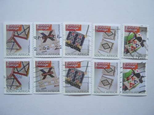 RSA - 2010 8th DEFIN ISSUE - SET OF 10 SINGLES FROM BOOKLET (SACC 2132) - POSTALLY USED