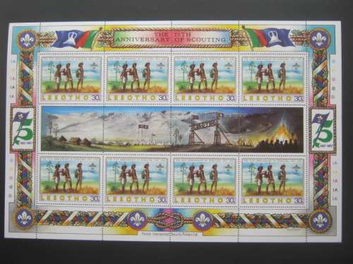 LESOTHO - 1982 75th ANNIV OF SCOUTING - FULL SET OF FULL SHEETS - MNH