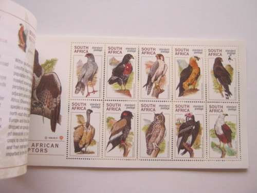 **SALE** RSA 1998 SOUTH AFRICAN RAPTORS - SOUVENIR BOOKLET - CONTAINS SHEETLETS/POSTCARDS - COMPLETE