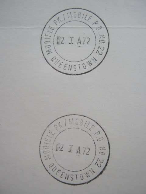 POSTAL HISTORY - QUEENSTOWN MOBILE POST OFFICE # 22 - COVERS and CORRESPONDENCE (INCL DATE ERROR)