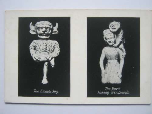 LINCOLN IMP AND THE DEVIL - UNUSED POSTCARD
