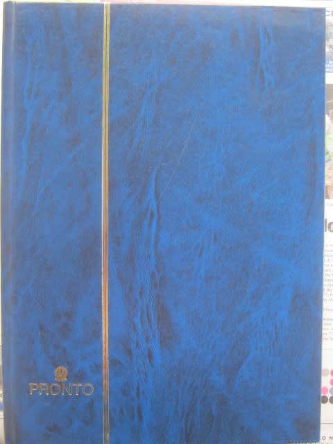 EMPTY `PRONTO` STOCKBOOK (BLUE WITH WHITE PAGES) - PREVIOUSLY USED BUT AS GOOD AS NEW