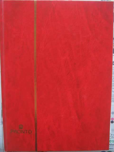 EMPTY `PRONTO` STOCKBOOK (RED WITH WHITE PAGES) - PREVIOUSLY USED BUT IN VERY GOOD CONDITION