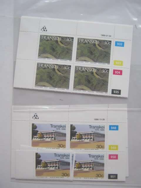 TRANSKEI - 1986 - Selection of Control Blocks and Singles