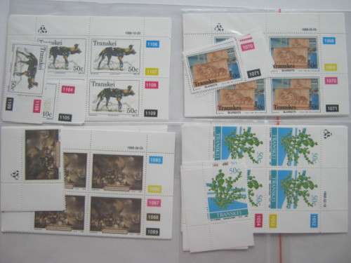 TRANSKEI - 1988 - Selection of Control Blocks and Singles
