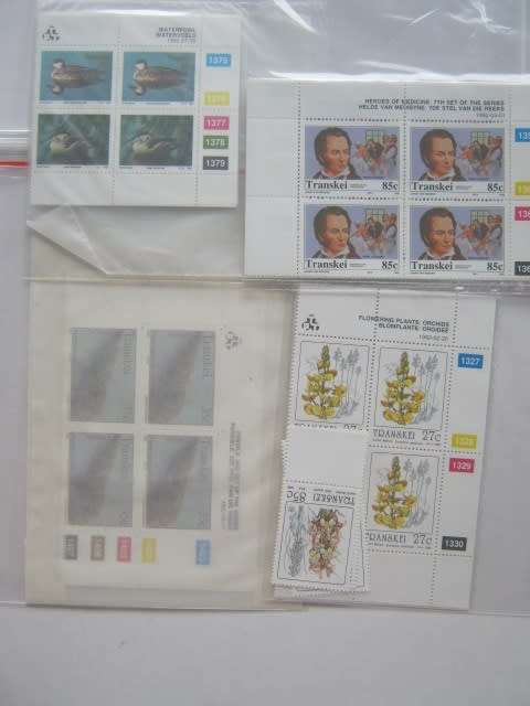 TRANSKEI - 1992 - SELECTION OF SETS OF CONTROL BLOCKS and SINGLES - MNH