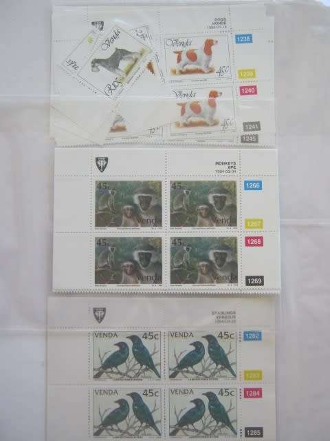 VENDA - 1994 - SELECTION OF SETS OF CONTROL BLOCKS and SINGLES - MNH