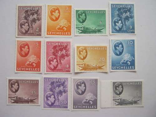 Seychelles - 1938 Defin Issue KGVI - Part Set of Singles - Unused