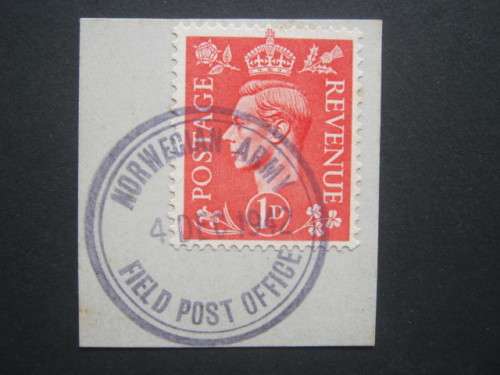 GB KGVI - 1942 DEFIN ISSUE - 1d ON PAPER - SUPERB `NORWEGIAN ARMY - FIELD POST OFFICE` CANCELLATION