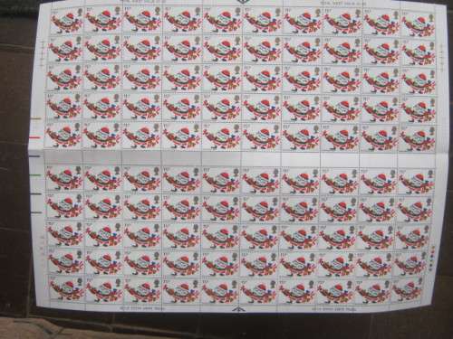 GB QEII - 1981 CHRISTMAS. CHILDRENS PAINTINGS - 11and1/2p - FULL SHEET OF 100 - MNH
