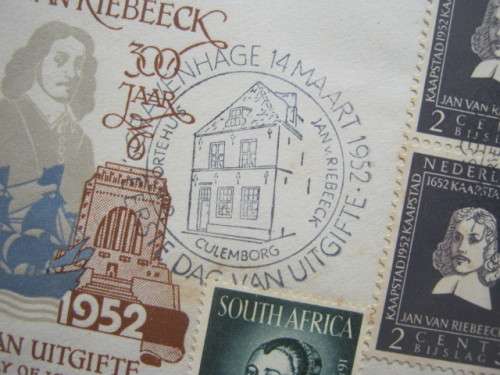 NETHERLANDS - 1952 TERCENTENARY OF JAN VAN RIEBEECK - ILLUSTRATED FDC