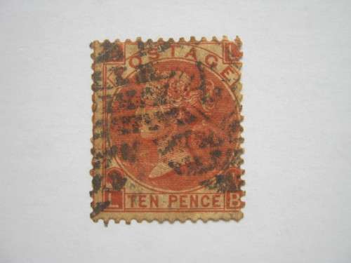 GB QV - 1867-80 DEFIN ISSUE QV (Wmk SPRAY OF ROSE) - 10d BROWN (PLATE 1) - USED