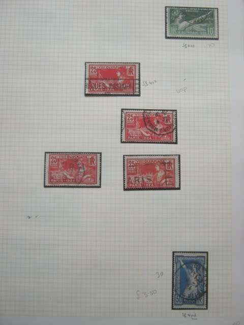 EARLY FRANCE - 1900 to 1946 - SELECTION OF APPROX 200 STAMPS - HINGED TO 35 DISPLAY CARDS