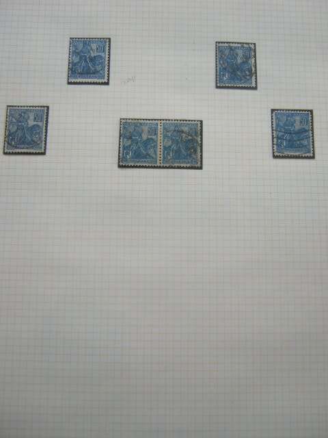 EARLY FRANCE - 1900 to 1946 - SELECTION OF APPROX 200 STAMPS - HINGED TO 35 DISPLAY CARDS