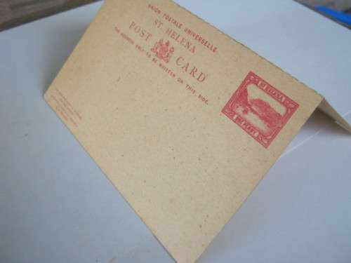 GB QV - 1896 ST. HELENA POSTCARDS (ANSWER CARD) - PAIR - 1d CARMINE - UNUSED AND IN FINE CONDITION