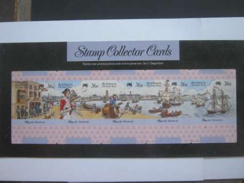AUSTRALIA - 1987-88 STAMP COLLECTOR CARDS - 21 CARDS IN 5 SETS - ORIGINAL PACKAGING