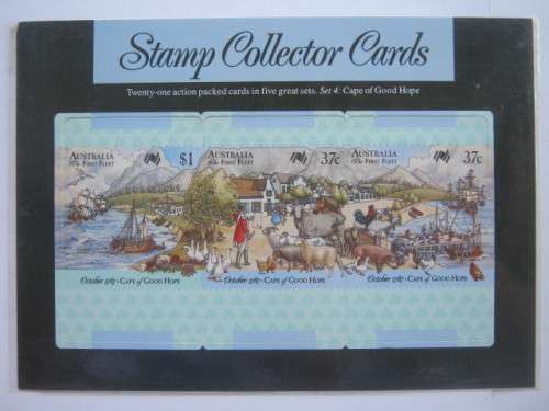 AUSTRALIA - 1987-88 STAMP COLLECTOR CARDS - 21 CARDS IN 5 SETS - ORIGINAL PACKAGING