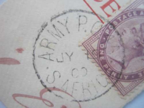 1900 BOER WAR - QV 1d WITH CLEAR POSTMARK