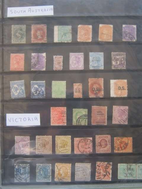 AUSTRALIA - COLLECTION OF QV STAMPS - SOUTH AUST, VICTORIA, WESTERN AUST, NSW and QUEENSLAND - USED