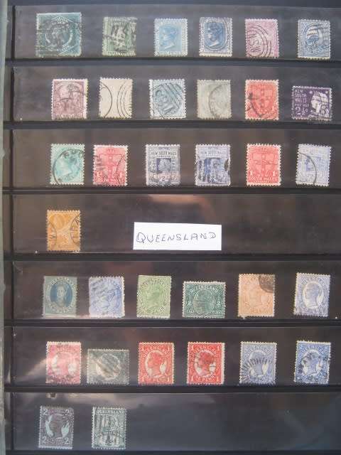 AUSTRALIA - COLLECTION OF QV STAMPS - SOUTH AUST, VICTORIA, WESTERN AUST, NSW and QUEENSLAND - USED