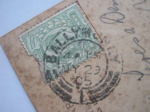 GB KEVII - 1905 MISS MARIE STUDHOLME USED MIDGET POSTCARD WITH CLEAR CANCELLATION