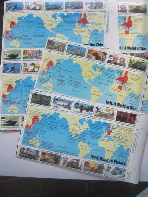 THEMATICS - USA - 1991/93/94 AMERICA`s PARTICIPATION IN WWII - HALF and FULL SHEETS
