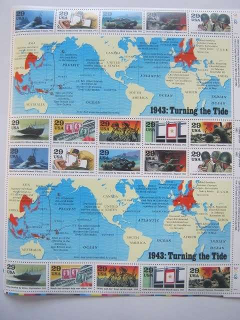 THEMATICS - USA - 1991/93/94 AMERICA`s PARTICIPATION IN WWII - HALF and FULL SHEETS