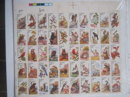 THEMATICS - USA - 1987 NORTH AMERICAN WILDLIFE - FULL SHEET OF 50 - UNUSED
