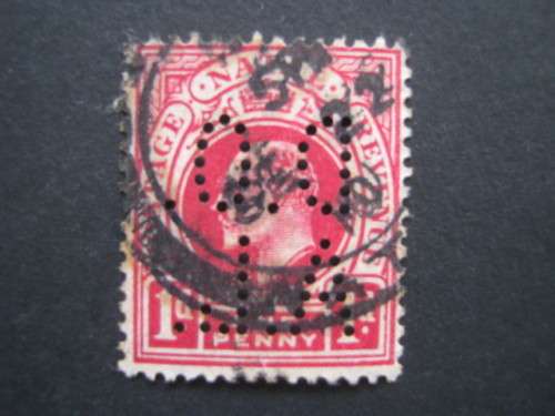 NATAL OFFICIALS - KEVII 1d CARMINE WITH PERFIN `D.O.A.L.` - SINGLE - USED