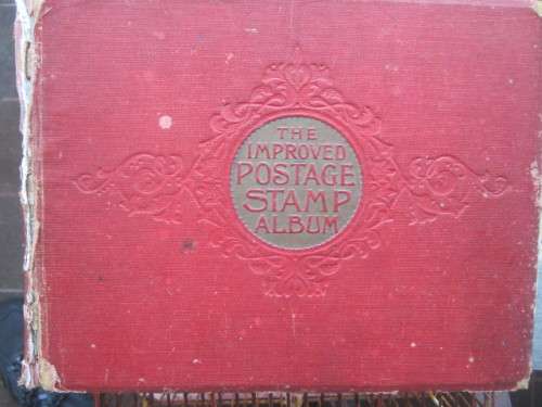 VINTAGE `IMPROVED` STAMP ALBUM - MIXED WORLD - APPROX 3500 STAMPS