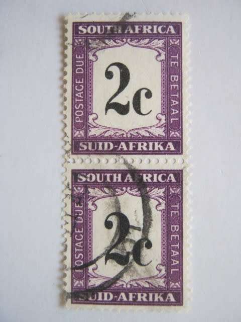 UNION - 1961 Postage Dues - 2c Black and Violet - Vertical Pair - Used