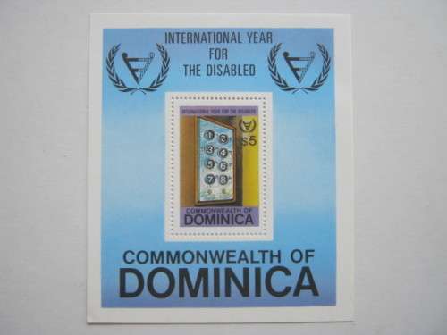 THEMATICS - DOMINICA - 1981 INTERNATIONAL YEAR OF THE DISABLED - MINIATURE SHEET - MNH