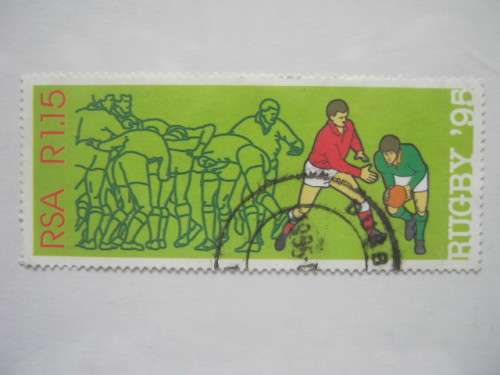 RSA - 1995 RUGBY WORLD CUP TOURNAMENT - SINGLE - POSTALLY USED