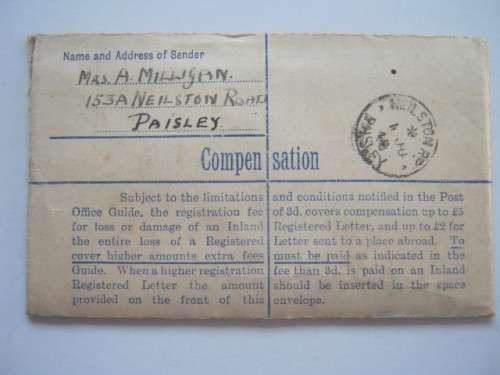 GB KGVI -  1948 POSTAL HISTORY - PRIVATE REGISTERED LETTER