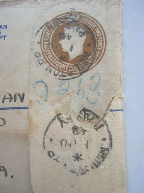GB KGVI -  1948 POSTAL HISTORY - PRIVATE REGISTERED LETTER