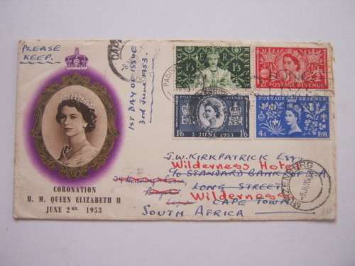 GB QEII - 1953 CORONATION - SET ON OFFICIAL FDC - REDIRECTED