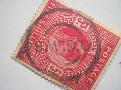 GB KEVII -  1902-13 DEFIN ISSUE - 5/- RED - SINGLE - FISCALLY USED